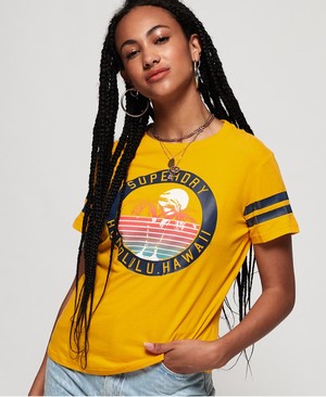 Superdry Beach Surplus Női Pólók Sárga | CVYOB5276